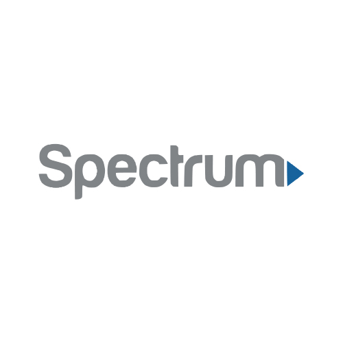 The logo of spectrum featuring the word "spectrum" in grey letters, with a blue triangle pointing to the right at the end.